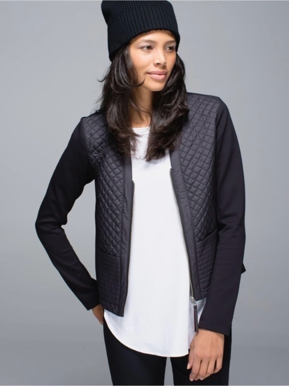 Lululemon Quilted Front Black Women's Zip Jacket